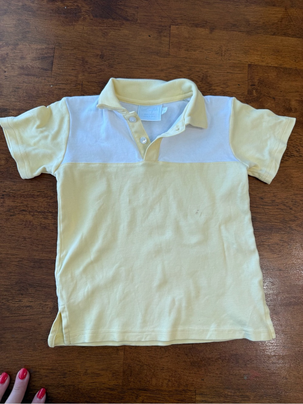 Little English Yellow and White Polo Shirt boys size 5